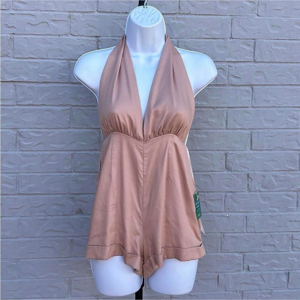 Chic Halter Neck Romper in Blush